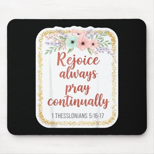 Christian Woman Bible Verse Rejoice Always Pray Co マウスパッド (正面)