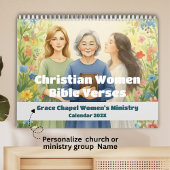 Christian Women Watercolor Bible Verse 2026 カレンダー