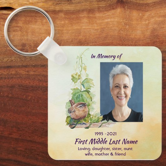 Christian Wren Bird Vineyard Memorial Keepsake キーホルダー (正面)