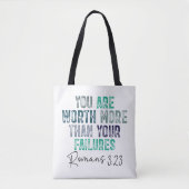 Christian You are Worth More Than Your Failures トートバッグ (正面)