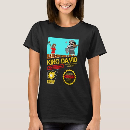 Christiando Slay Like David おもしろい David Vs Goliath Tシャツ (正面)