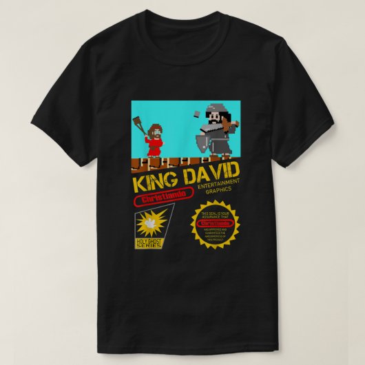 CHRISTIANDO Slay Like David おもしろい David Vs Goliath Tシャツ (デザイン正面)