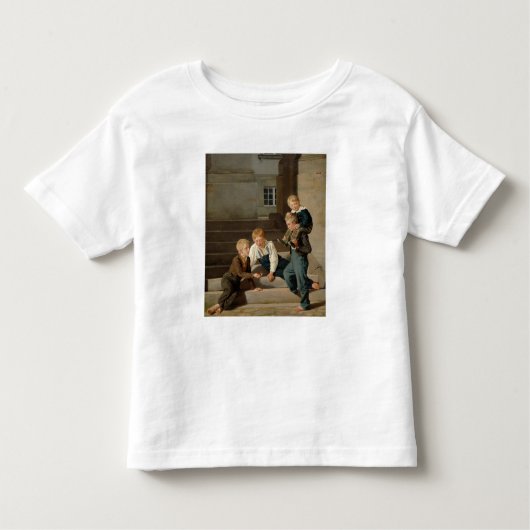 Christiansborg前遊の少年たちのサイコロ トドラーTシャツ (正面)