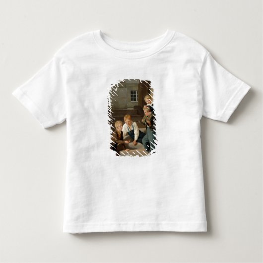Christiansborg前遊の少年たちのサイコロ トドラーTシャツ (正面)