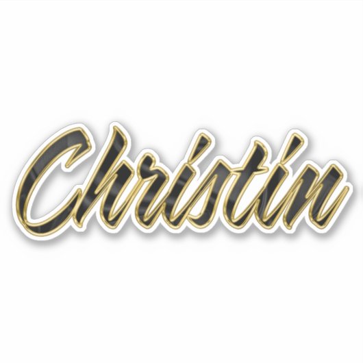 Christin black gold Lettering Aufkleber Sticker シール (正面)