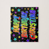 「CHRISTINA」名、おもしろい「ハッピーバースデー」 ジグソーパズル (縦)