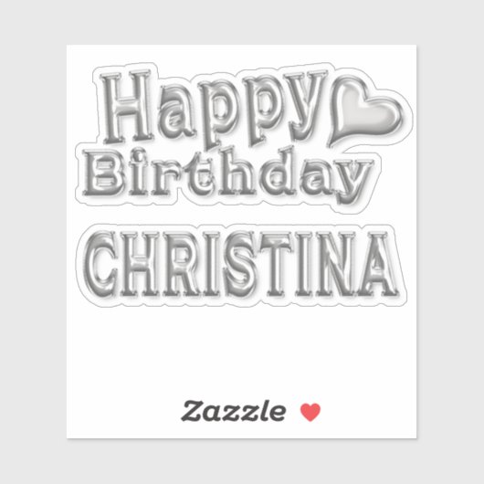 Christina Happy Birthday silver Aufkleber Sticker シール (シート)