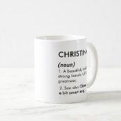 Christina name, Editable name, Custom name コーヒーマグカップ (正面右)