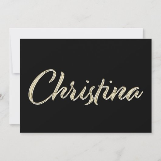 Christina white gold Handwriting Karte カード (正面)