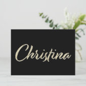 Christina white gold Handwriting Karte カード (スタンド正面)