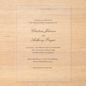 Christineエレガントな結婚式の日付を保存 アクリル招待状 (正面)