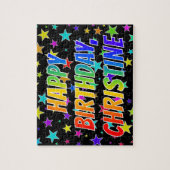 「CHRISTINE」名、おもしろい「ハッピーバースデー」 ジグソーパズル (縦)