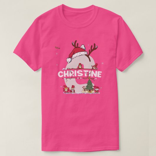Christine Christmasw Christineクリスマスの名前 Tシャツ (デザイン正面)