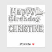 Christine Happy Birthday silver Aufkleber Sticker シール (シート)