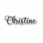 Christine Name – 手書き書道 シール (正面)