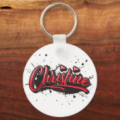 Christine red Heart Graffiti Schlüsselanhänger キーホルダー (正面)