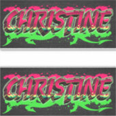 Christine Vorname Name Graffiti Aufkleber Sticker シール (正面)