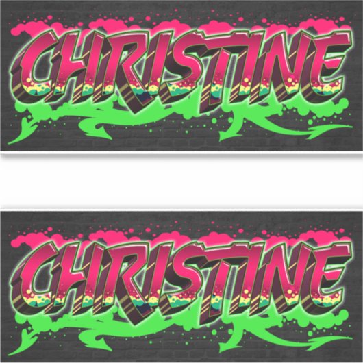 Christine Vorname Name Graffiti Aufkleber Sticker シール (正面)