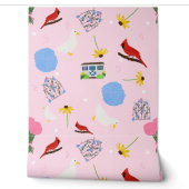 Christine's Garden Cottagecore pink 壁紙 (ほどく)