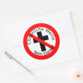 Christliche Werte — Nein Danke! ラウンドシール (封筒)