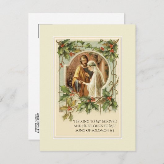 Christmaの伝統的なカトリック教の保存日付 案内ポストカード (正面/裏面)