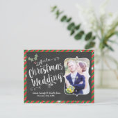 CHRISTMASの結婚はがきチョークフォトカード シーズンポストカード (スタンド正面)