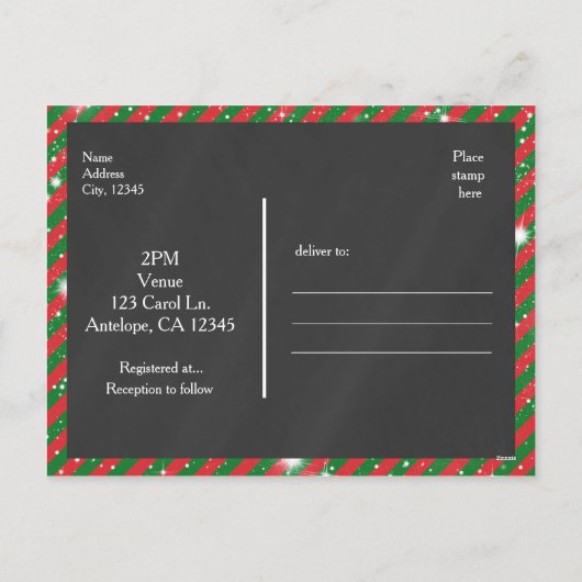 CHRISTMASの結婚はがきチョークフォトカード シーズンポストカード (裏面)