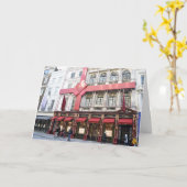 Christmasショッピングon New Bond通り，ロンドン，英国 カード (黄色い花)