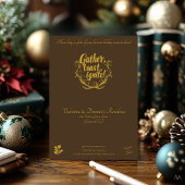 ChristmasパーティーとフェスティバルストッキングオンBrown 招待状