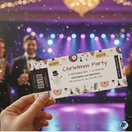 Christmasパーティー(Barcode & DJ Name、Entry Pass) 招待状