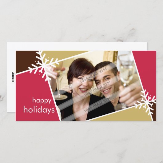 CHRISTMASフォトカード::モデニスタ雪フレークL1 シーズンカード (正面/裏面)