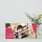 CHRISTMASフォトカード::モデニスタ雪フレークL1 シーズンカード (スタンド正面)