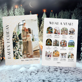 Christmasミニマル Photo Collage What a Year シーズンカード