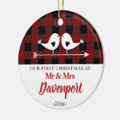 Christmas愛鳥の農家の氏夫人 セラミックオーナメント (左)