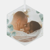 Christmas結婚のKeepsake Scriptのエレガント写真 ガラスオーナメント (正面)