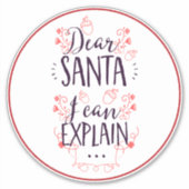 Christmas おもしろい Santa I Can Explain シール (正面)