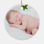 Christmas すてき Santa Claus Pink Personal Photo セラミックオーナメント (裏面)