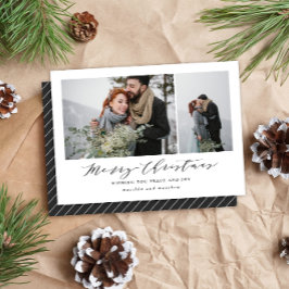 Christmas エレガント Script mult photo save the date シーズンカード