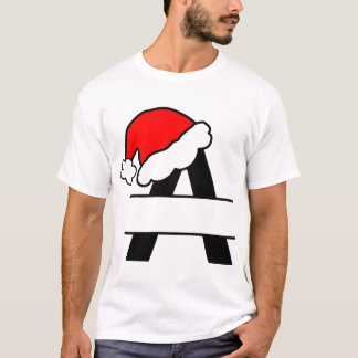 Christmas クール Alphabet 'A' Boys' T-shirのデザイン Tシャツ