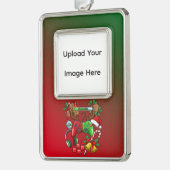 Christmas シルバープレートフレームオーナメント (左)