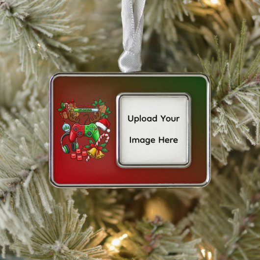 Christmas シルバープレートフレームオーナメント (ツリー)