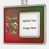 Christmas シルバープレートフレームオーナメント (左)