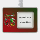 Christmas シルバープレートフレームオーナメント (正面)