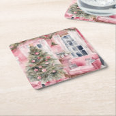 Christmas スクエアペーパーコースター (アングル)