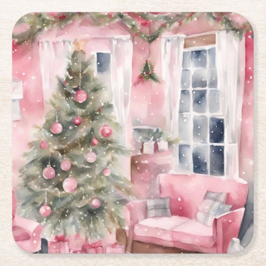 Christmas スクエアペーパーコースター (正面)