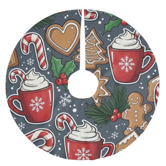 Christmas ブラッシュドポリエステルツリースカート (正面)