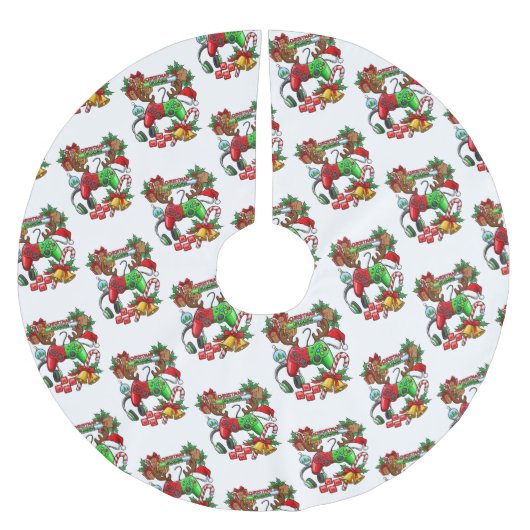 Christmas ブラッシュドポリエステルツリースカート (正面)