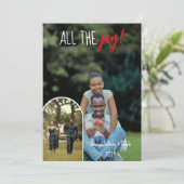 Christmas モダン All the Joy写真パーソナライズされた カード (スタンド正面)