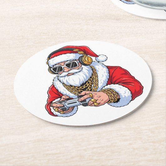 Christmas ラウンドペーパーコースター (アングル)