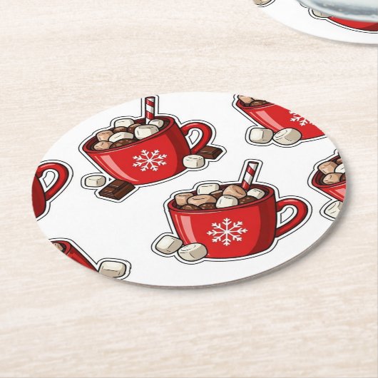 Christmas ラウンドペーパーコースター (アングル)